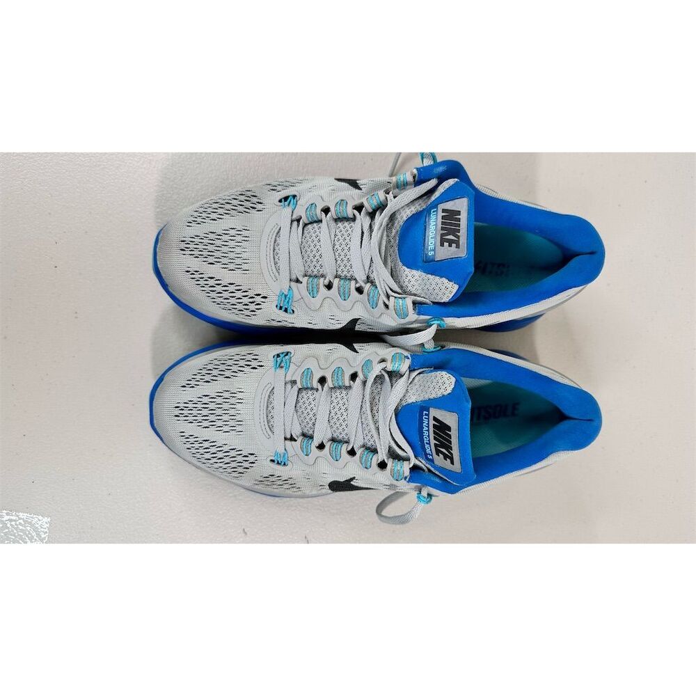 Nike LunaGlide +5 Men's Gray/Blue Sneakers Mesh Flywire Tech Support Siz… - Picture 2 of 16